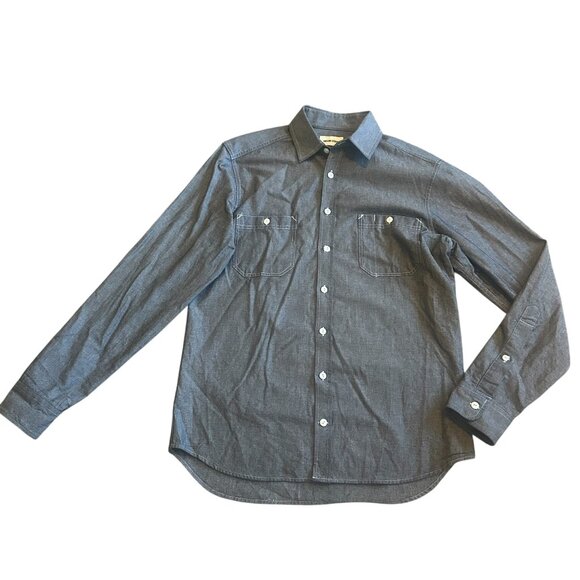 Taylor Stitch 100% Organic Cotton Dark Grey Button Down Shirt Top Size 40 Med - Picture 1 of 13